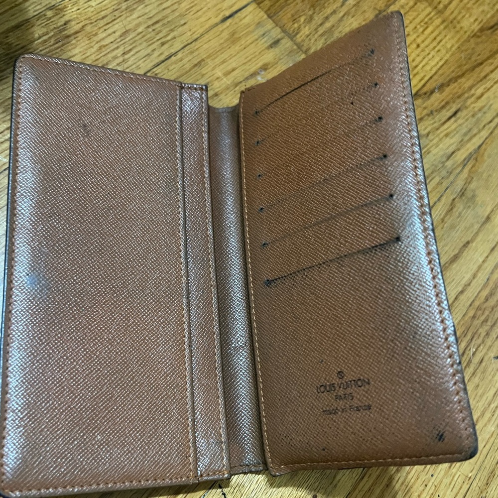 Vintage Louis Vuitton Brown Monogram check book wallet and mini papillon 1980’s - Picture 5 of 16